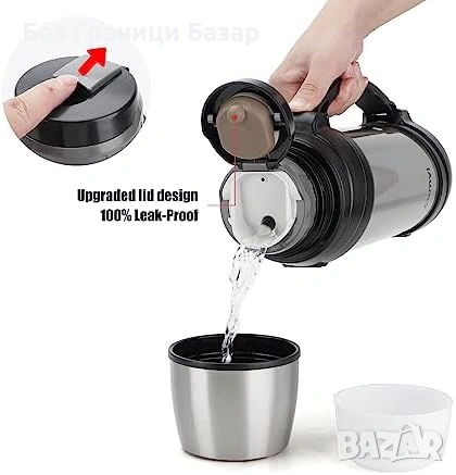 Нова Вакуумна Термо бутилка 2.5L 24 часа топло и студено неръждаема стомана, снимка 8 - Други - 53815733