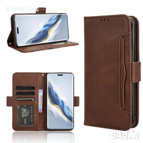 Honor Magic6 Pro Magnetic Wallet Кожен Калъф и Протектор, снимка 4 - Калъфи, кейсове - 47838848