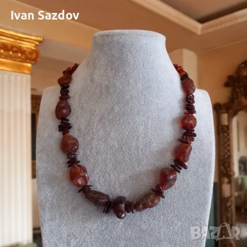 Колиета от балтийски кехлибар , снимка 2 - Колиета, медальони, синджири - 45545658