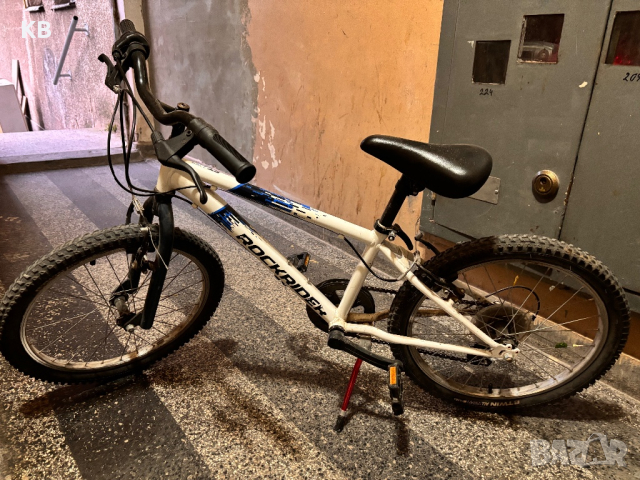  Детски планински велосипед ROCKRIDER st 120, 20 инча,бяло/синьо, снимка 1 - Велосипеди - 45039197