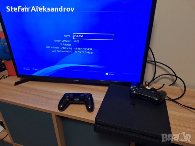 Playstation 4 slim + два оригинални контролера, снимка 4 - PlayStation конзоли - 53156160