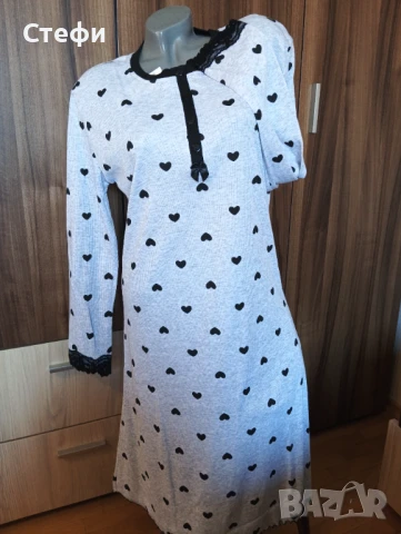 Дамска Нощница на сърца , снимка 3 - Нощници - 51089461