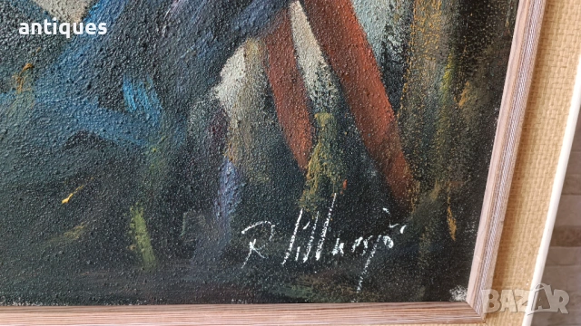 Картина "Деца" - маслени бои на платно - 73/63см  , снимка 3 - Антикварни и старинни предмети - 53271674