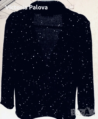 Модна къща MaxMara Weekend черна жилетка с пайети, снимка 10 - Жилетки - 53375837