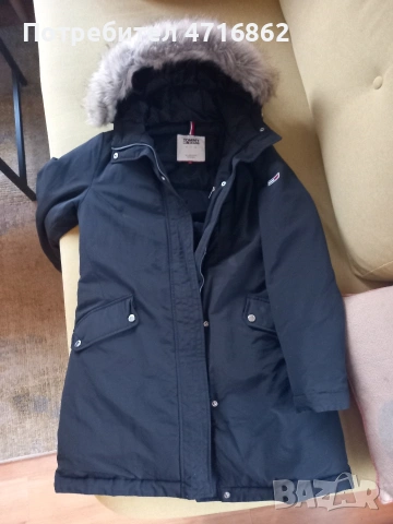 Дълго дамско яке с пух- Tommy Hilfiger