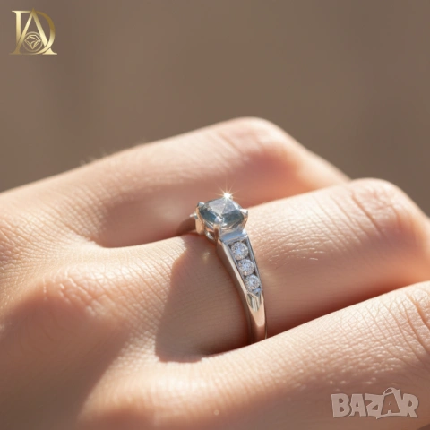 Нов Златен Пръстен с Естествен Александрит и Естествени Диаманти, снимка 3 - Пръстени - 44104469