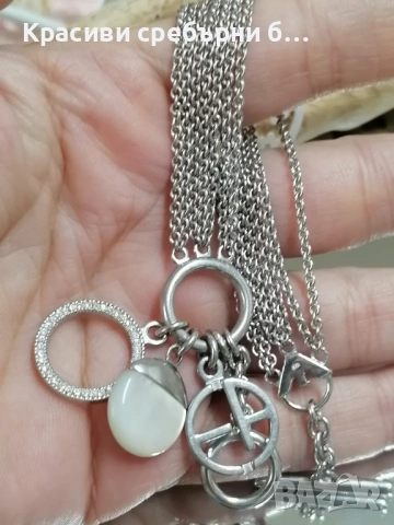 Сребърна гривна оригинал на Emporio Armani , снимка 3 - Гривни - 53899895