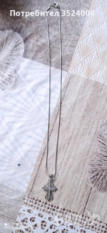Ново сребърно колие с кръст цена 70 евро, снимка 2 - Колиета, медальони, синджири - 53568750