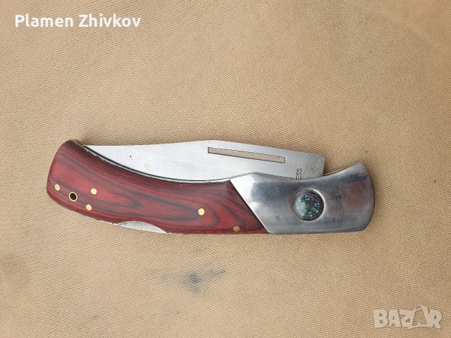 масивен джобен сгъваем нож с компас, снимка 9 - Ножове - 52636814