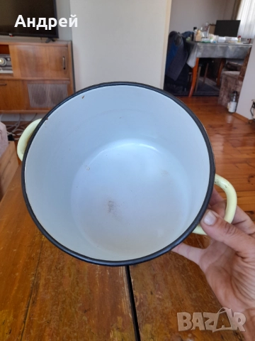 Стара Емайлирана тенджера #8, снимка 6 - Други ценни предмети - 51936544