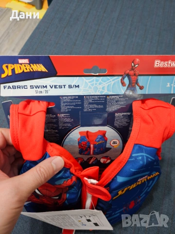 Детска жилетка за плуване, дунапрен, Spiderman 1-3 г./11-19 кг, НОВА, снимка 4 - Водни спортове - 53700185