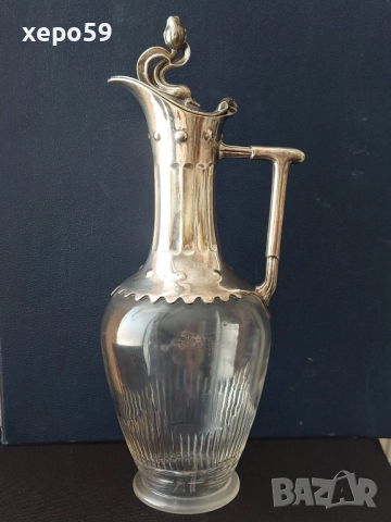 WMF-кана за вино,кристал и посребрен метал 1900г.вместимост 1200мл., 600 лв, снимка 2 - Аксесоари за кухня - 52273013