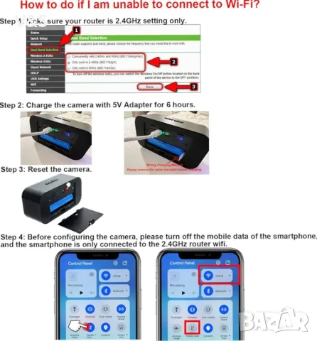 Wi-Fi шпионска камера Diprevo, часовник със скрита камера 1080P HD, безжична мини бавачка, малки скр, снимка 5 - Камери - 47845073