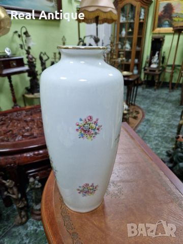 Уникална много красива антикварна немска порцеланова ваза , снимка 6 - Вази - 45711831