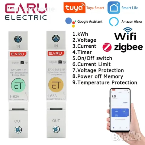 Мултифункционален смарт измервателен уред- защита 2P Zigbee , снимка 1 - Друга електроника - 48711864