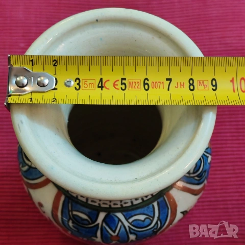 Антична османска,турска ваза "Кютахя" края на 19-ти век. , снимка 9 - Вази - 53178656