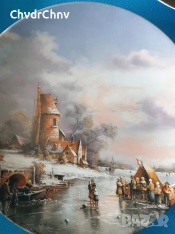 5бр Furstenberg Бавария/немска колекционерска декоративна порцеланова чиния-картина/пейзажи, снимка 4 - Картини - 48118474