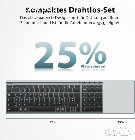 Безжична клавиатура и мишка за компютър, лаптоп и телефон, снимка 8 - Клавиатури и мишки - 53706061