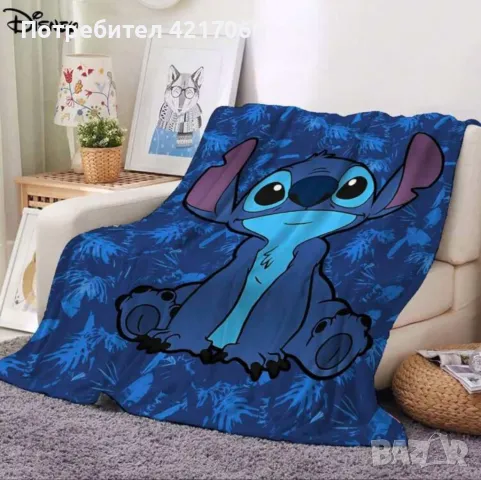 Детско одеало Disney Stitch, снимка 2 - Олекотени завивки и одеяла - 47874268