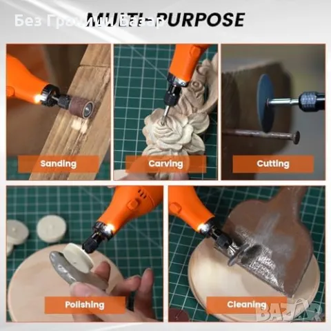 Нов Ротационен уред комплект за шлайфане, рязане и пробиване 80 части, снимка 5 - Други инструменти - 50291303