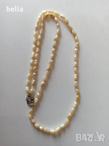 Старо елегантно и нежно перлено колие с естествени красиви малки перли(оризови перли) 