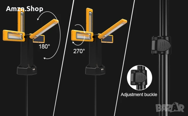 Къмпинг лампа 13200mAh акумулаторна соларна работна лампа IP64 8000 лумена, снимка 9 - Къмпинг осветление - 50586304