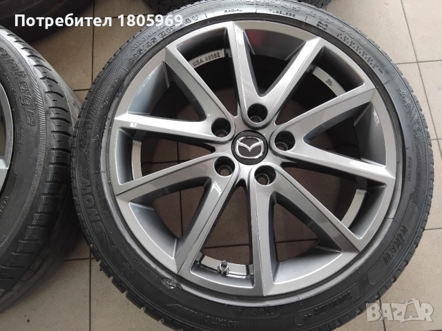 4бр. ал. джанти Mazda 6 (оригинални) 5x114,3 , 7.5 x 17 , ET50 , централен отвор 67.1мм, снимка 2 - Гуми и джанти - 53807206