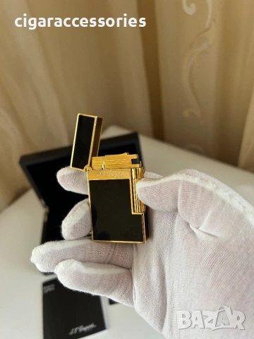 S.T. Dupont Ligne 2 – Black & Gold запалка, 2 пламъка, снимка 2 - Запалки - 53215458
