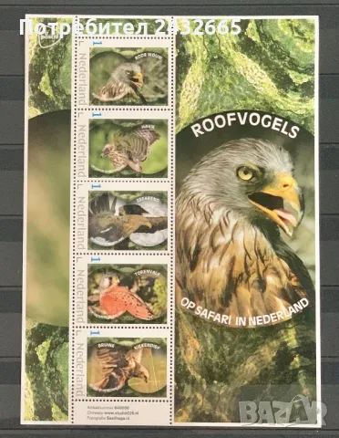 2492. Нидерландия 2024 = “ Фауна. На сафари в Холандия : Хищни птици.“, MNH, **