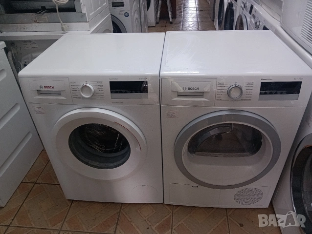 Комплект пералня и сушилня с термопомпа Бош Bosch Serie 4 A+++ 2 години гаранция!