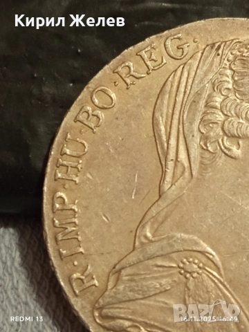 Сребърна монета талер 1780г. Мария Терезия Австро-Унгария рядка за КОЛЕКЦИЯ 52222, снимка 6 - Нумизматика и бонистика - 52432686