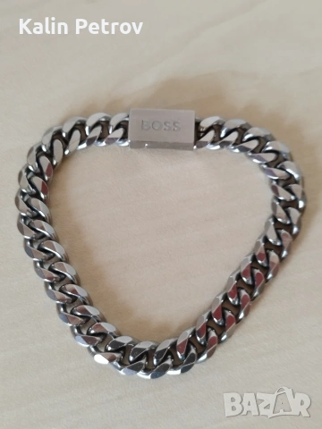 Стоманена гривна BOSS. , снимка 4 - Гривни - 53916541