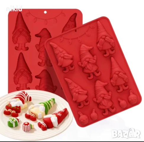 Джудже джуджета коледни силиконов молд форма фондан шоколад гипс