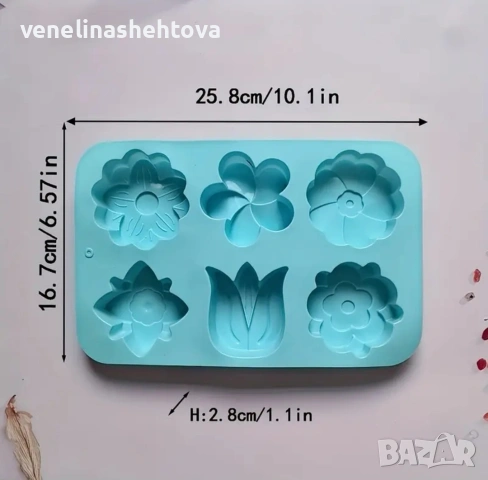 Лале маргаритка цветя дълбок силиконов молд за свещи гипс сапун смола фондан за декорация на торта , снимка 4 - Форми - 53159616