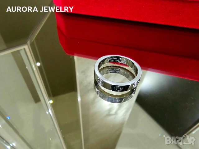 CARTIER Love Band White Gold Пръстен, снимка 4 - Пръстени - 53236825