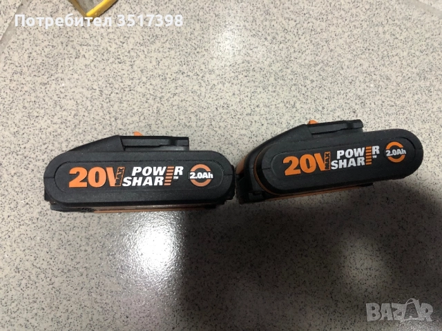 Батерия Worx 20V -2ah , снимка 2 - Оригинални батерии - 52898358
