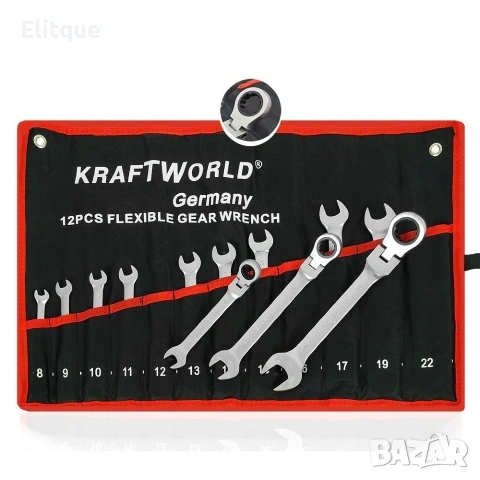 12бр. Чупещи звездогаечни тресчотъчни ключове Kraftwelle 8-22 mm