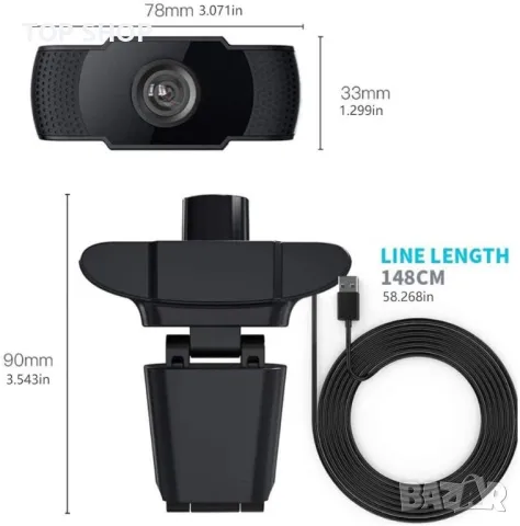 уеб камера 1080P с микрофон, настолен компютър лаптоп USB 3.0 уеб камера за видео разговори,