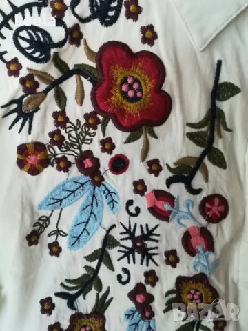 Риза от памук с флорална бродерия Saloon, снимка 4 - Ризи - 50058507