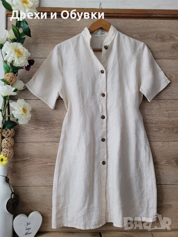 Нова рокля лен , снимка 2 - Рокли - 54157855