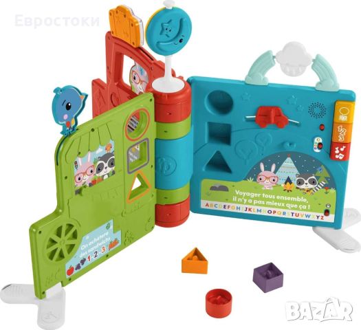 Музикална образователна бебешка играчка Fisher-Price HCL00 Книгата Giant Sit & Stand Experience Book, снимка 5 - Музикални играчки - 45360505