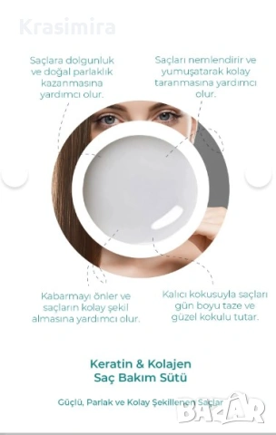 Embeauty Подхранващо мляко за коса с кератин и колаген – 200 ml, снимка 4 - Продукти за коса - 53678343