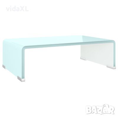 vidaXL Поставка за телевизор/монитор, стъкло, зелена, 40x25x11 см(SKU:244142, снимка 1 - Други - 45840871