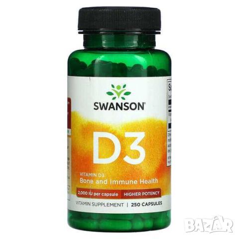 Swanson Витамин D3, 2,000 IU, 250 капсули
