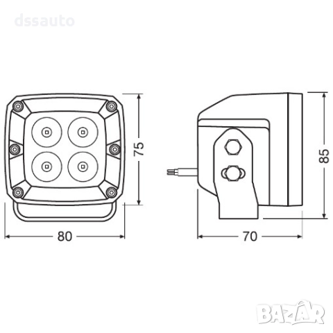 Комплект LED светлини OSRAM LEDriving CUBE VX80-SP 12/24V 1300lm 6000K, снимка 4 - Аксесоари и консумативи - 52437985