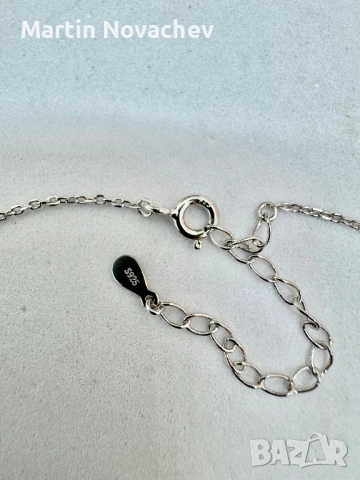 Сребърно колие с мойсанит (Диамант) 1 карат, снимка 10 - Колиета, медальони, синджири - 53331609