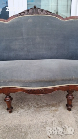 Антикварен диван масив орех, снимка 5 - Дивани и мека мебел - 54087029