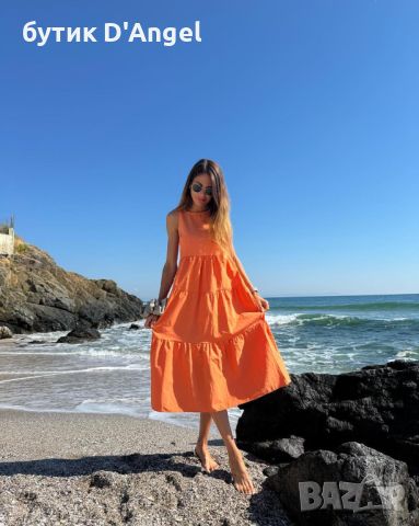 рокля в оранжев цвят, снимка 1 - Рокли - 41644248