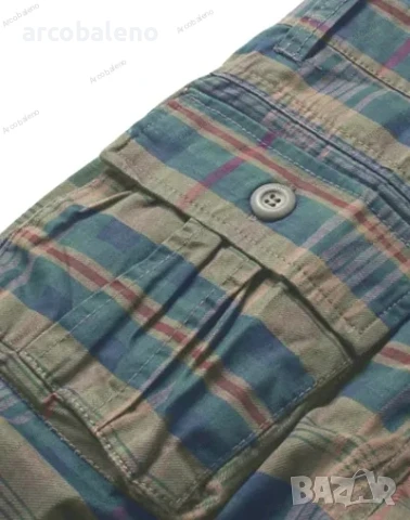 Мъжки къси карирани карго панталони с половин джоб, 2цвята , снимка 4 - Къси панталони - 45546287