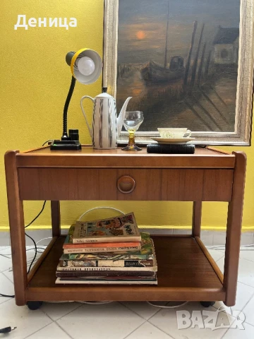 Ретро дървена маса/ шкаф на колелца , снимка 12 - Шкафове - 50969647